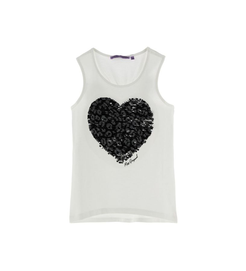 Girl - Tank top with double face sequins