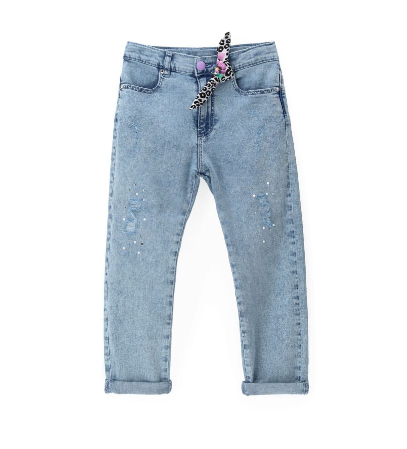 Girls - Jeans with foulard belt