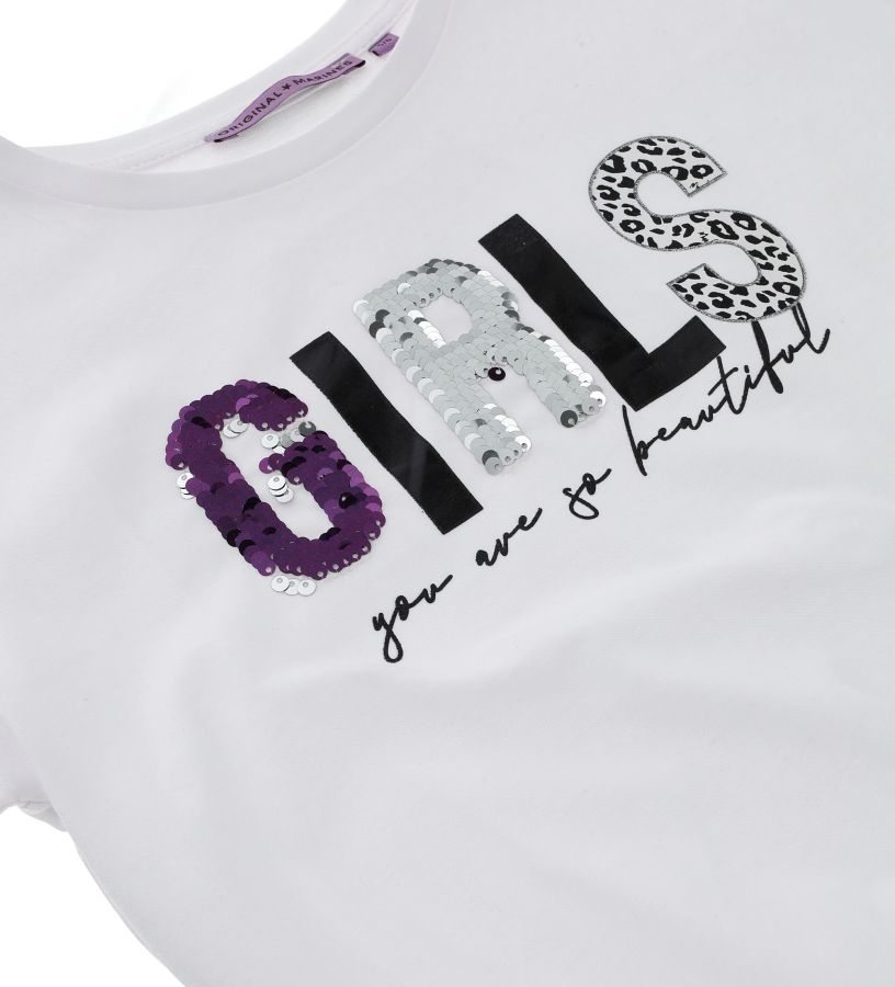Girls - T-Shirt with glitter and foil