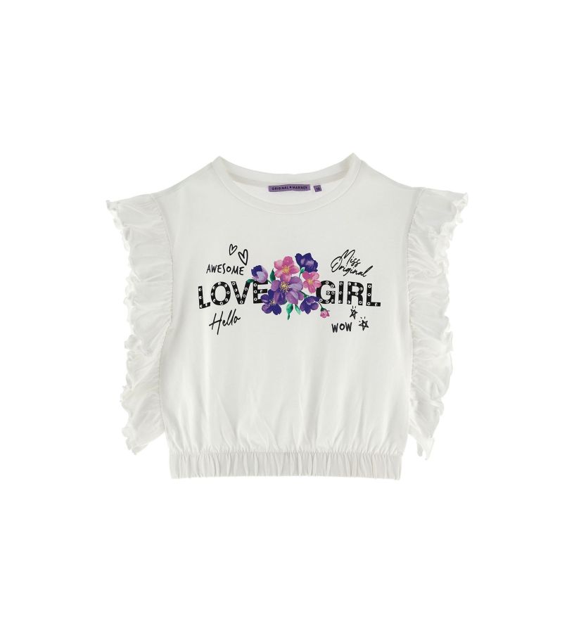 Girl - T-Shirt with glitter and rhinestones