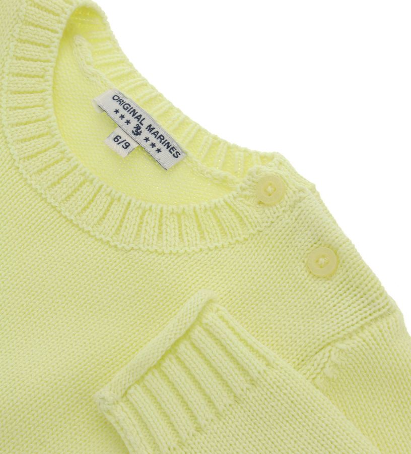 Neonato - Pullover in maglia con finiture a costa