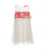 CREPE DRESS WITH ORGANZA FLOWERS